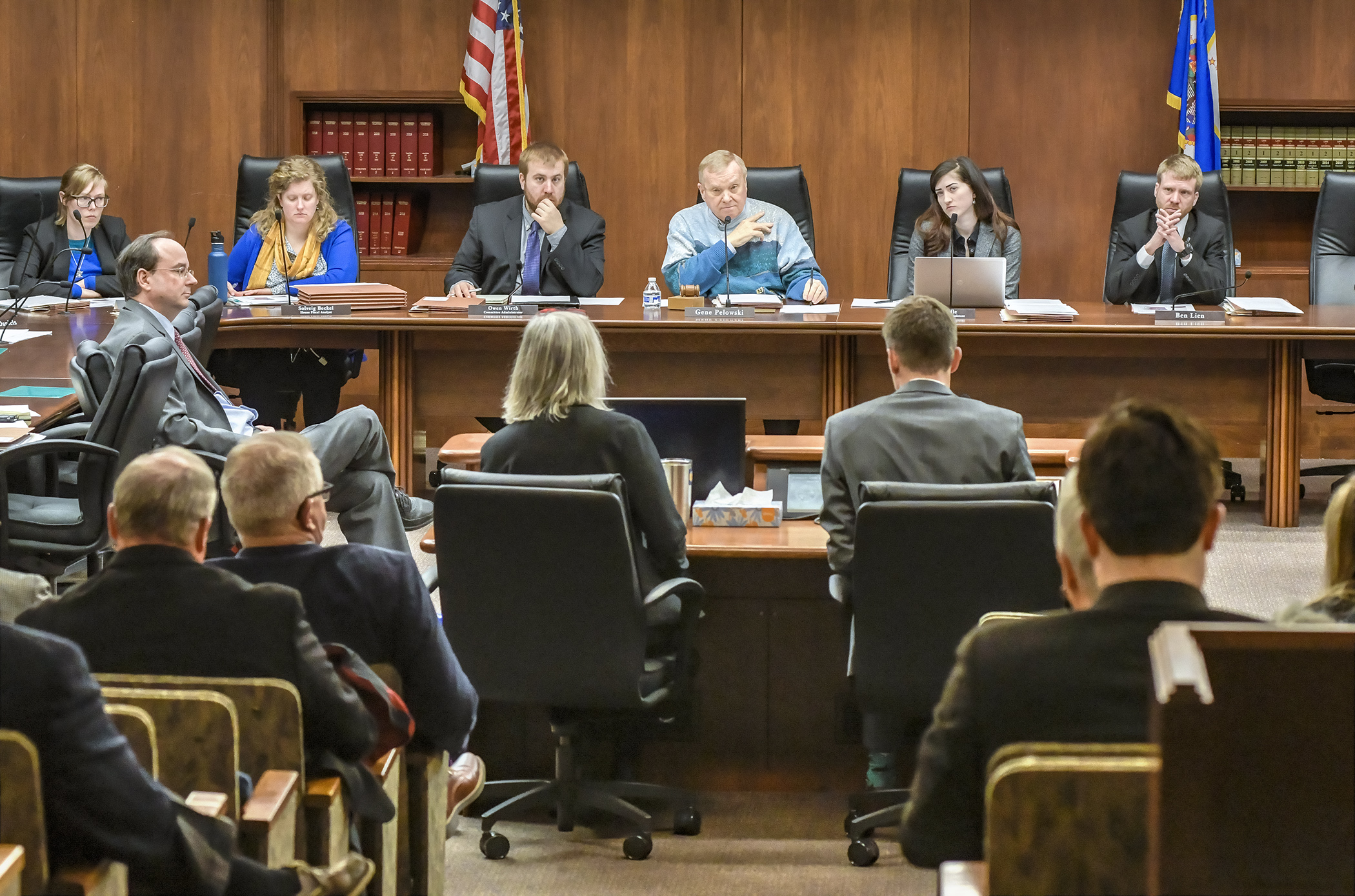 The House Greater Minnesota Jobs and Economic Development Finance Division hears testimony March 11 on a bill to appropriate money for a broadband grant program. Photo by Andrew VonBank